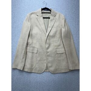 Polo‎ Ralph Lauren Blazer Mens Large Linen Blend Herringbone Sport Coat Jacket